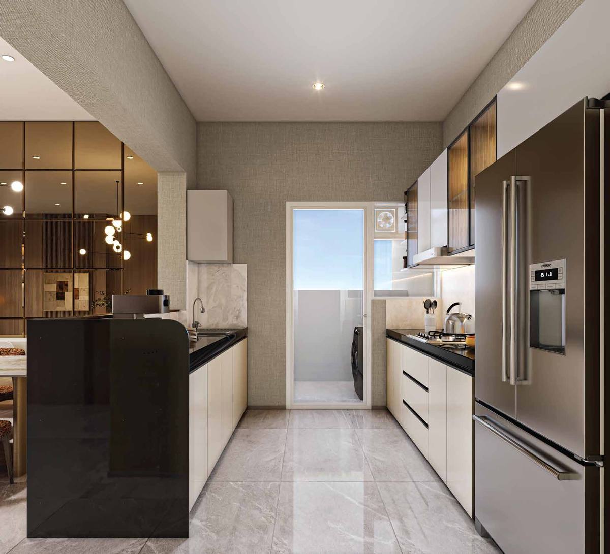 Kitchen with utility area